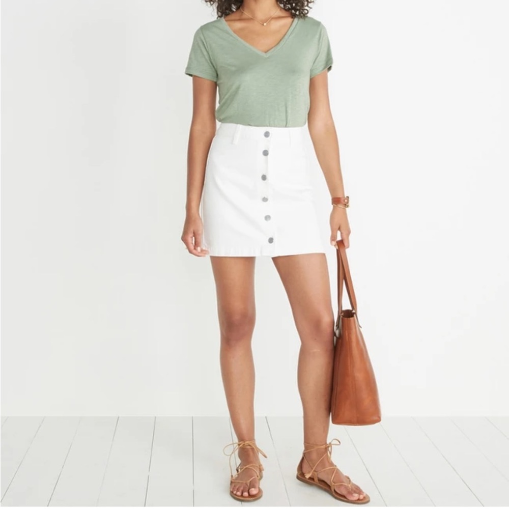 Marine Layer Flor White Denim Skirt